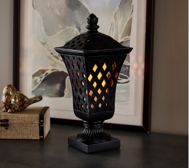 Indoor/Outdoor Flickering Flame Lattice Lantern by Valerie