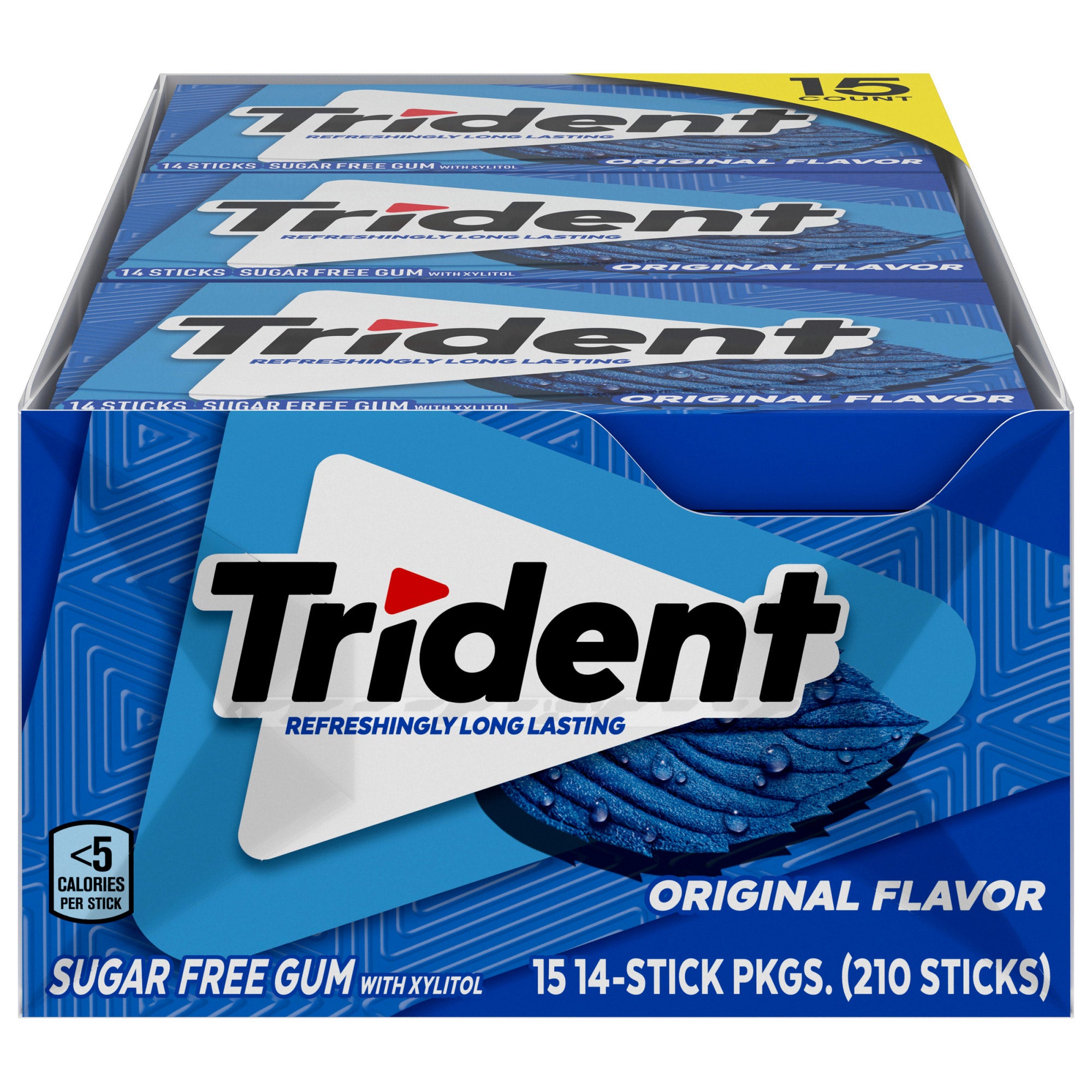 Trident Sugar Free Gum, 14-Pieces, 15-Count