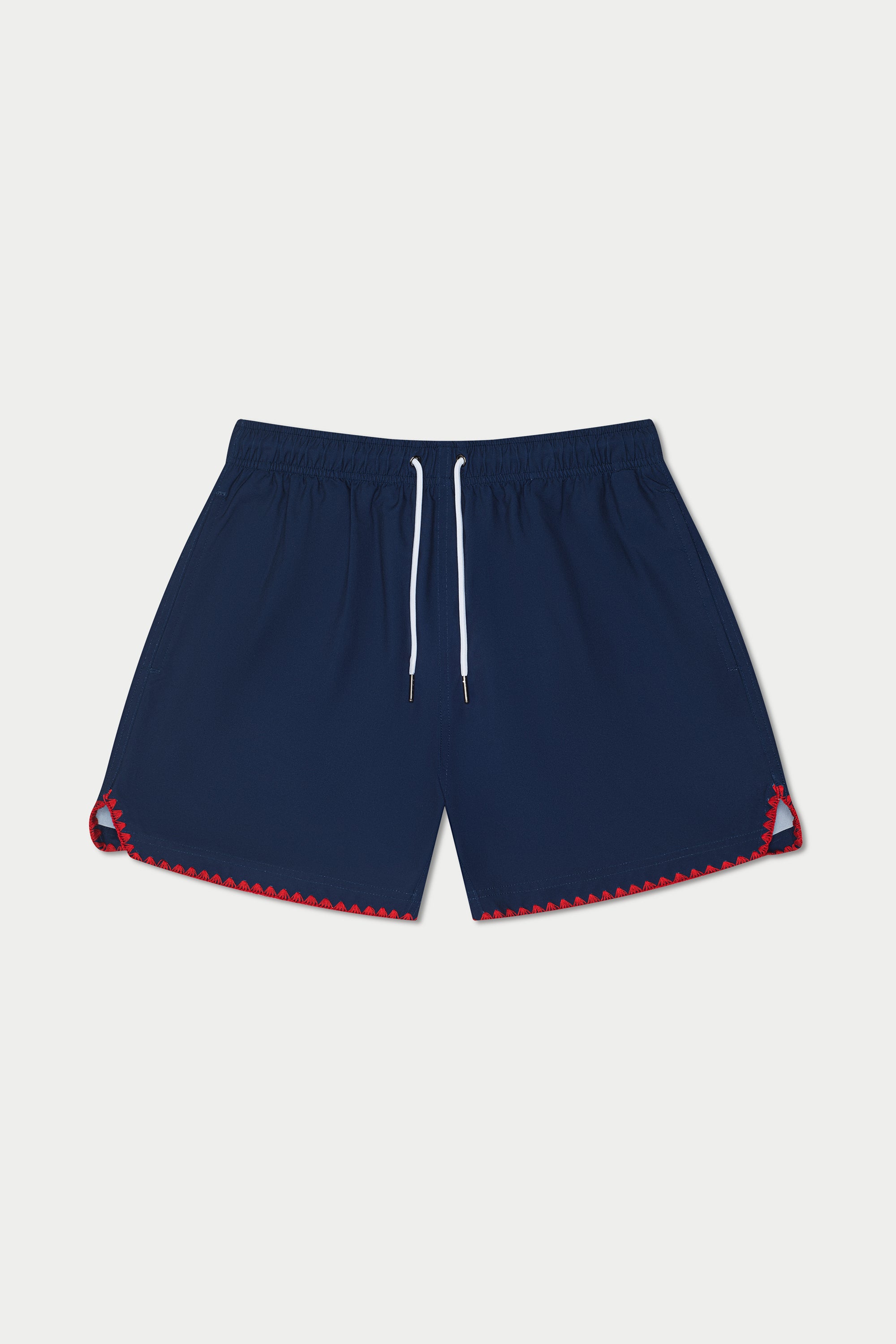Image of Navy Red Stitch Swim Short