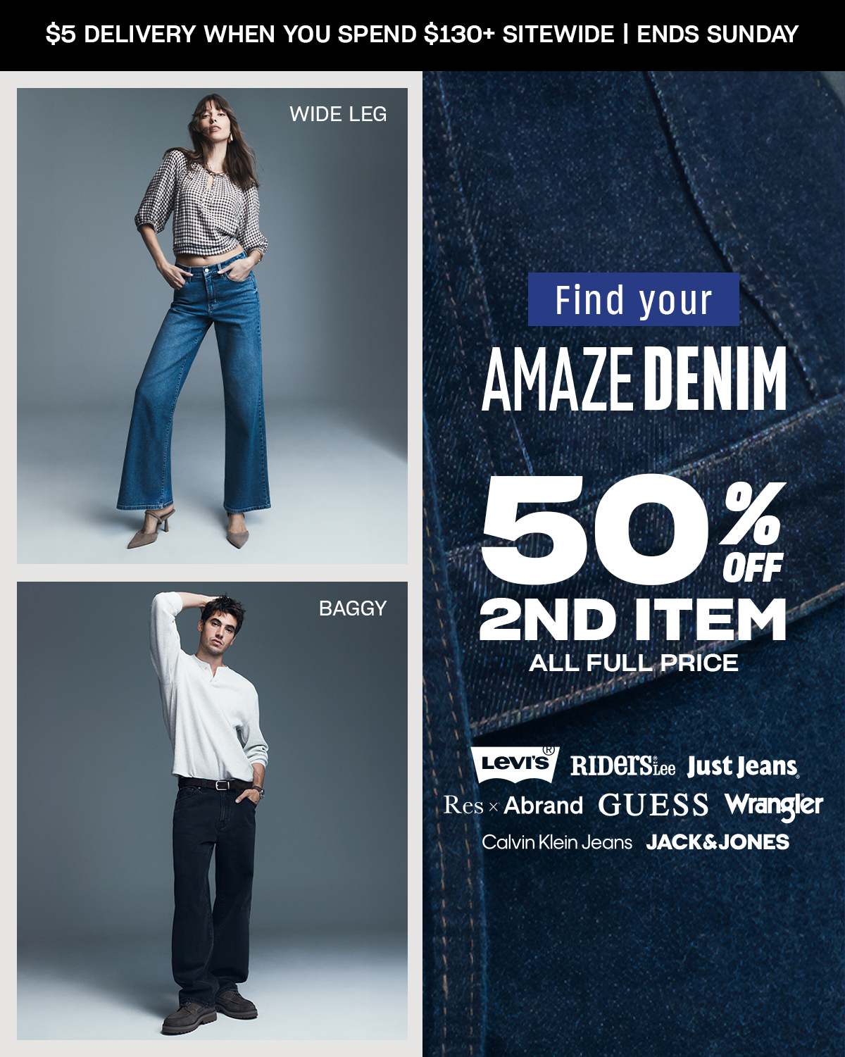 50% off second item. All full price