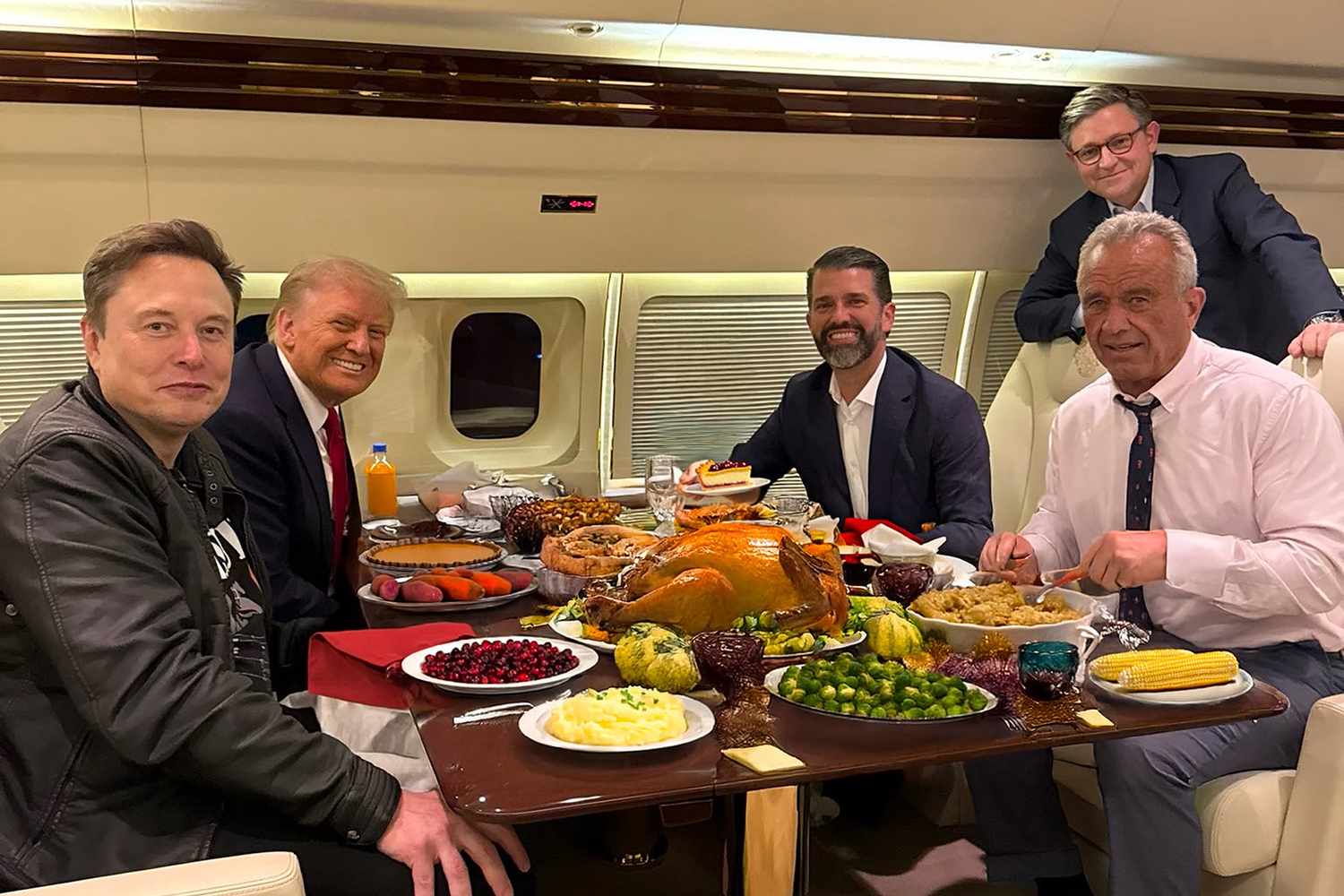 RFK Jr. Ridiculed for Digitally Altering Thanksgiving Feast into Old Air Force One Photo of Him Eating McDonald's with Trump