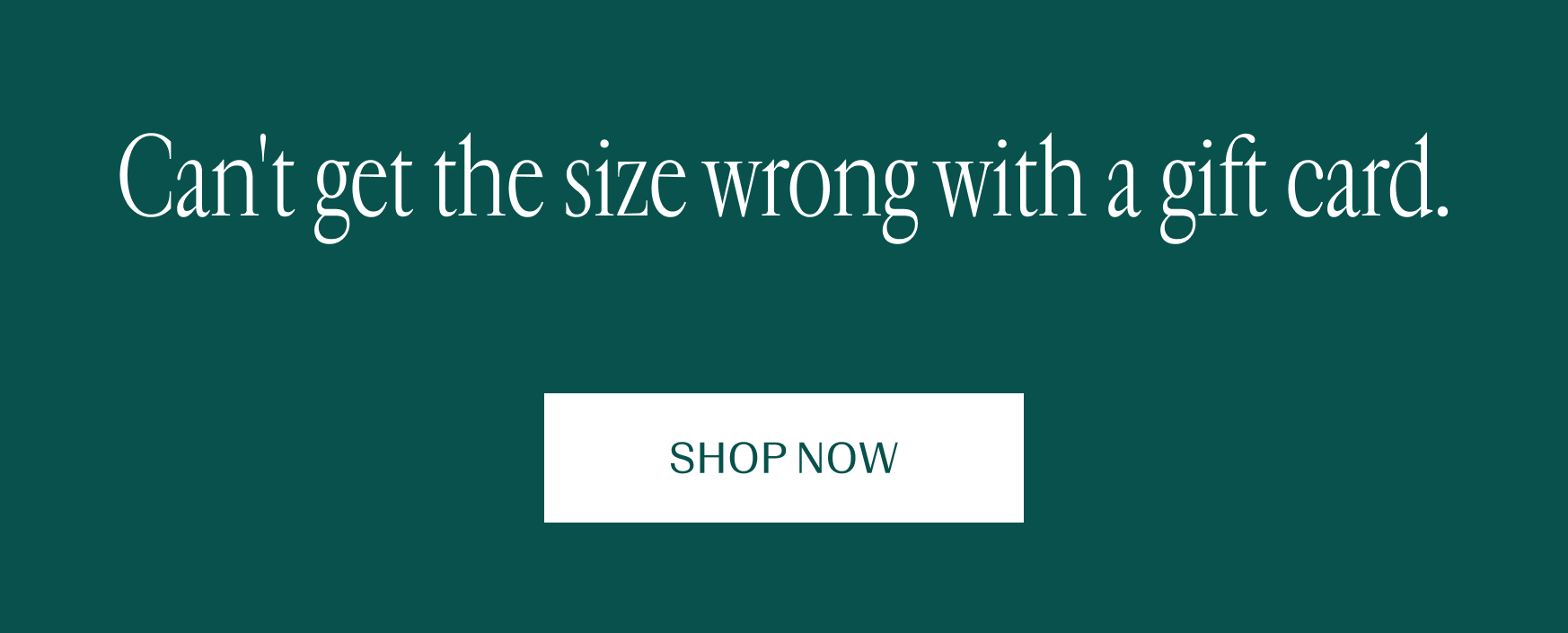 Green background with white text and a white "shop now" button