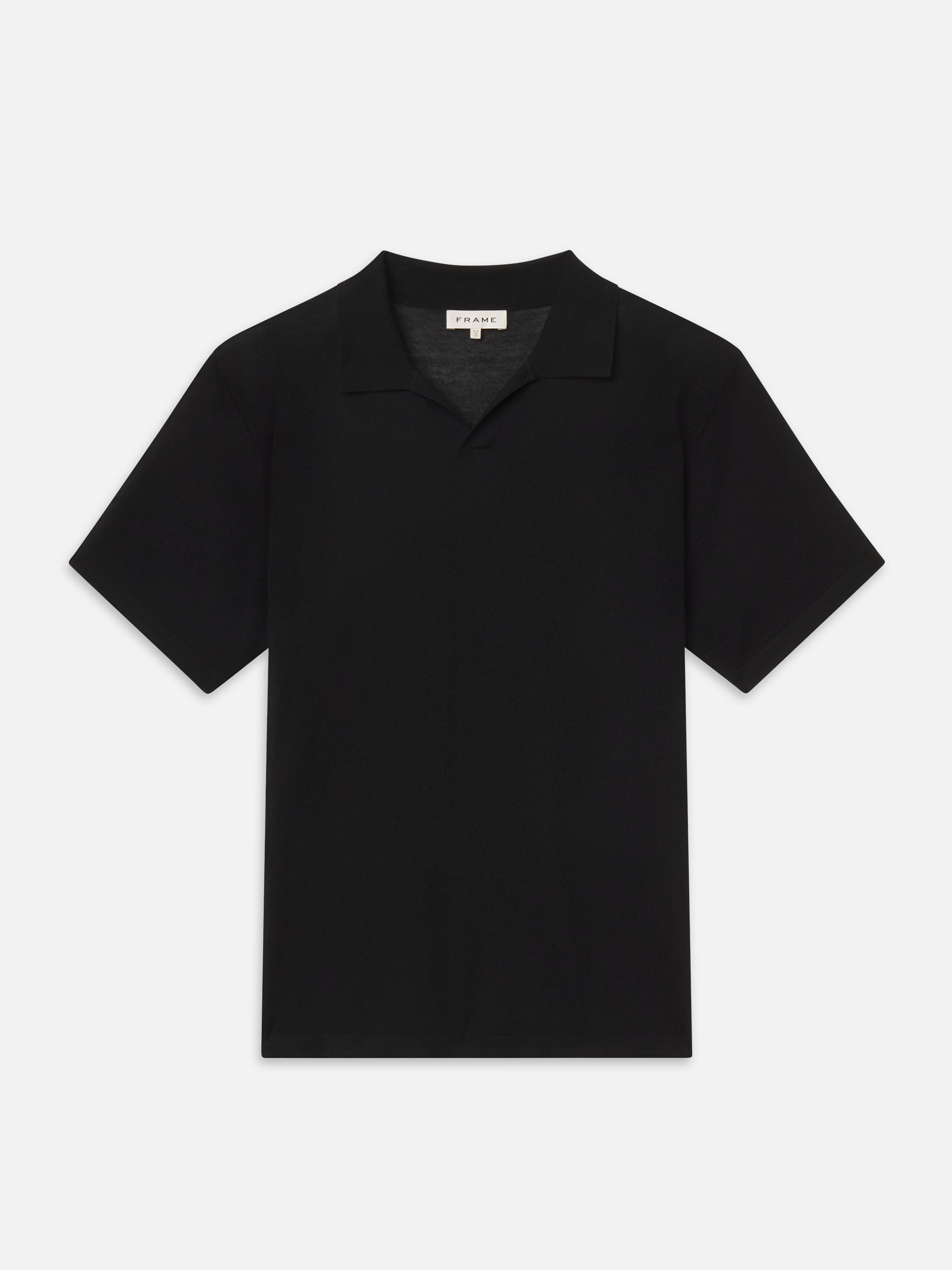 SUPERFINE POLO SWEATER IN BLACK