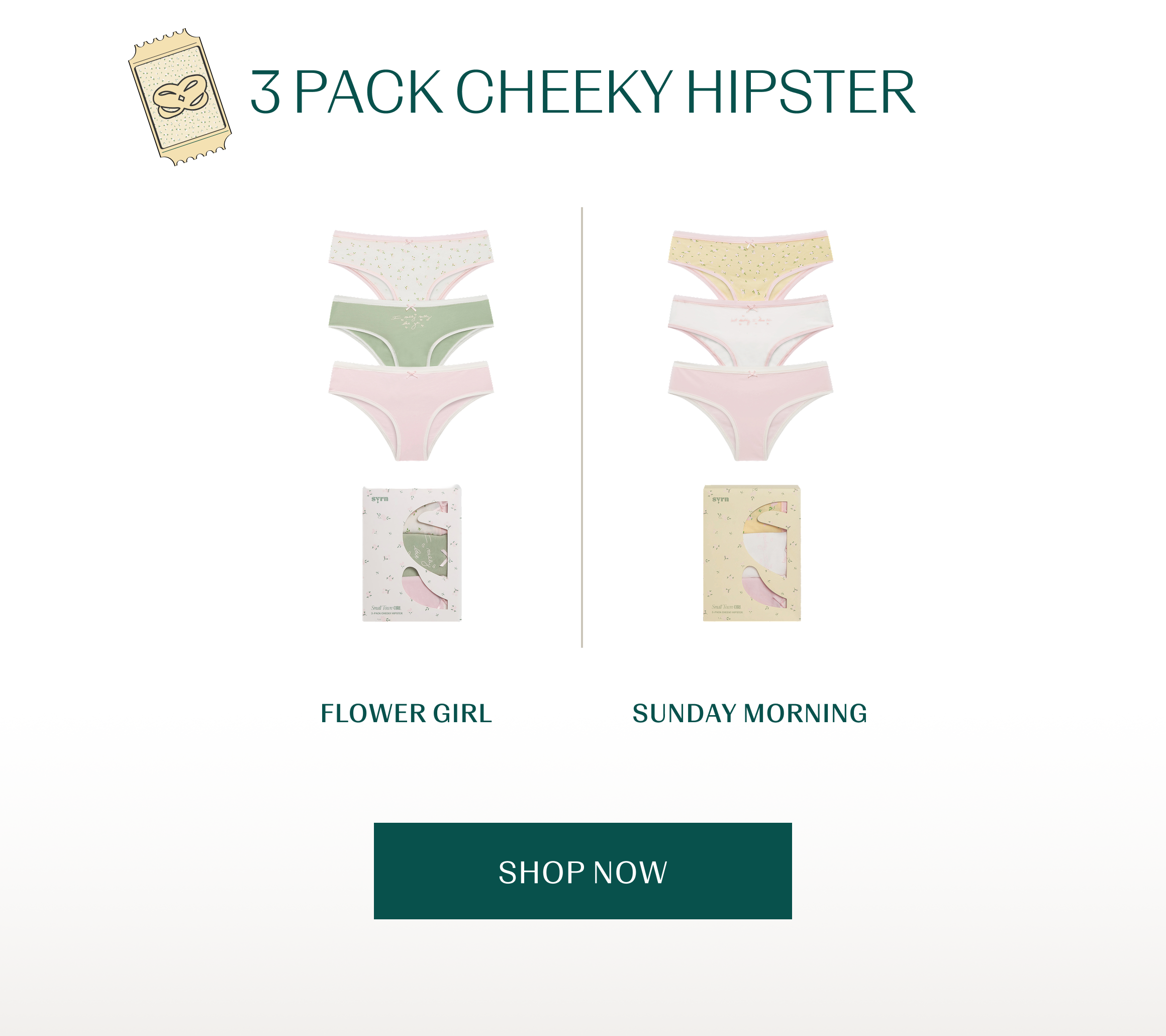Flat lays of panties