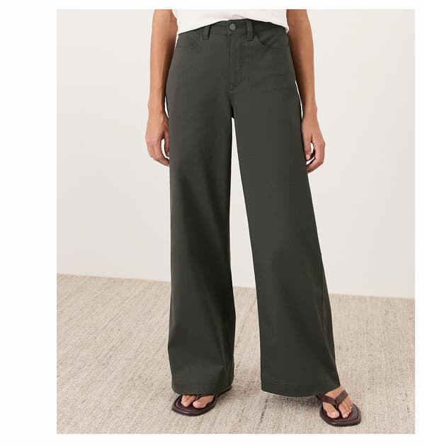 Organic Stretch Twill Wide Leg Pant