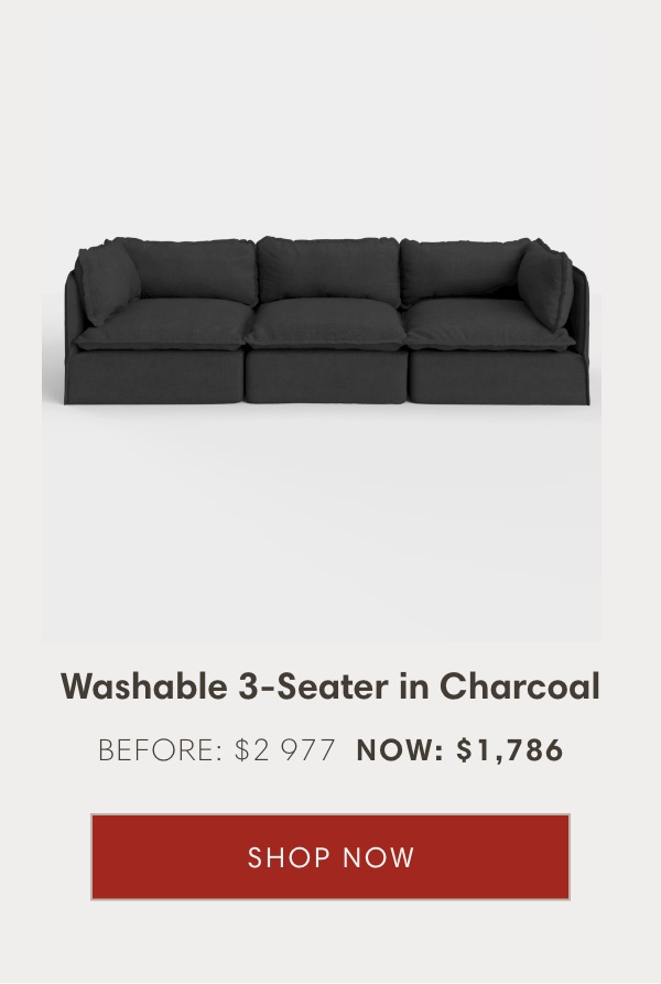 Washable 3-Seater in Charcoal