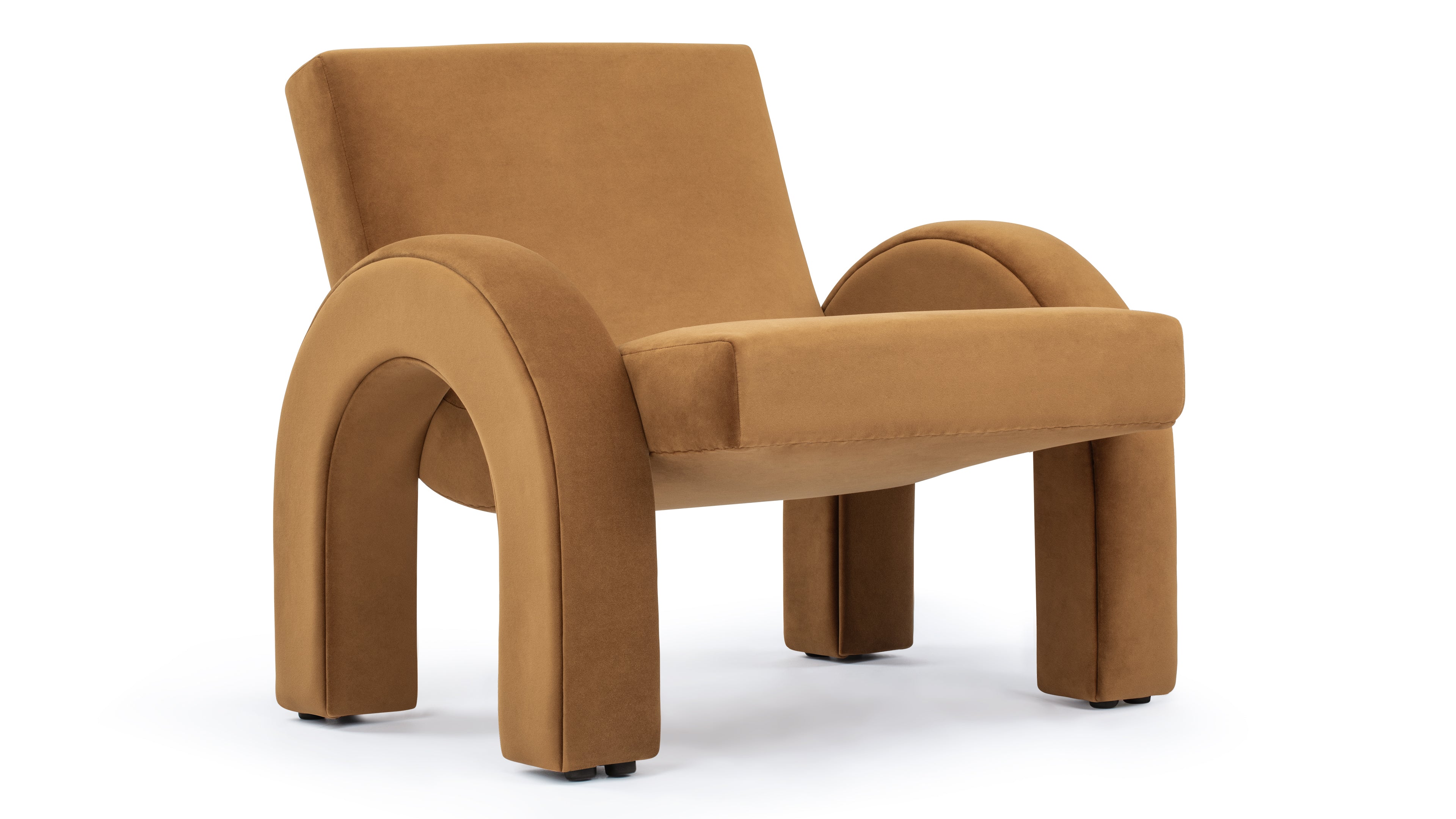 Image of Arcata - Arcata Lounge Chair, Caramel Plush Velvet