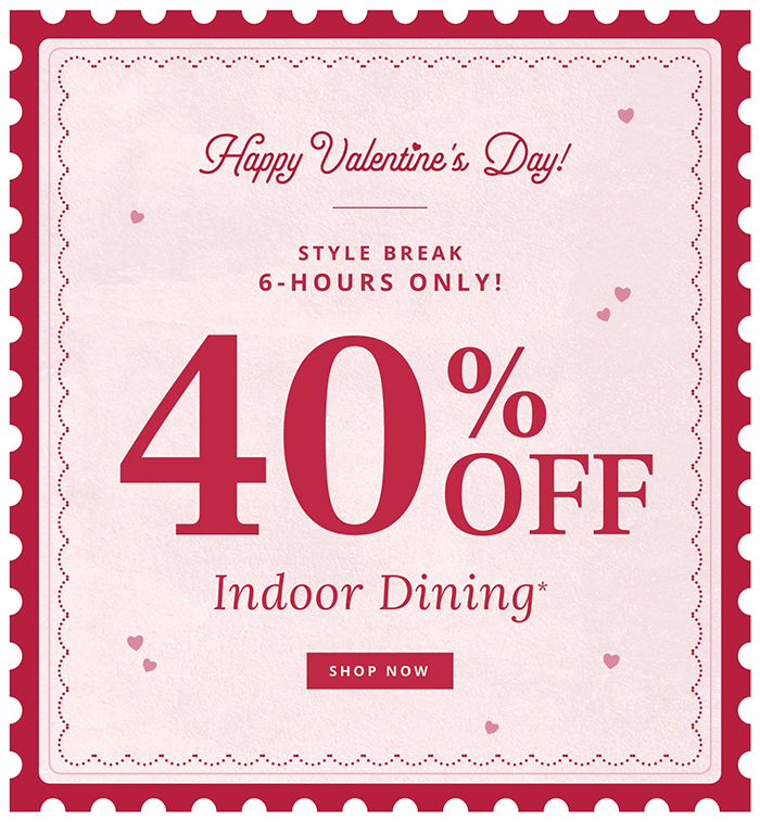 40% Off Indoor Dining