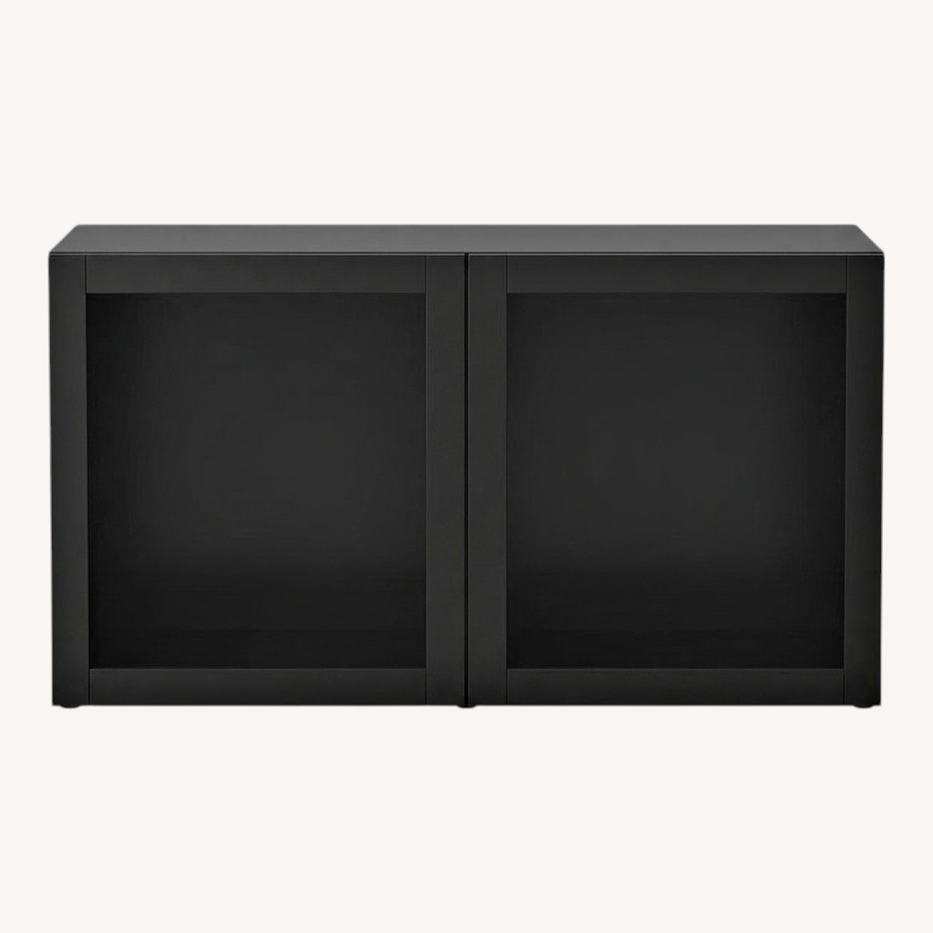 Image of Ikea Dark Brown Wood Media Storage