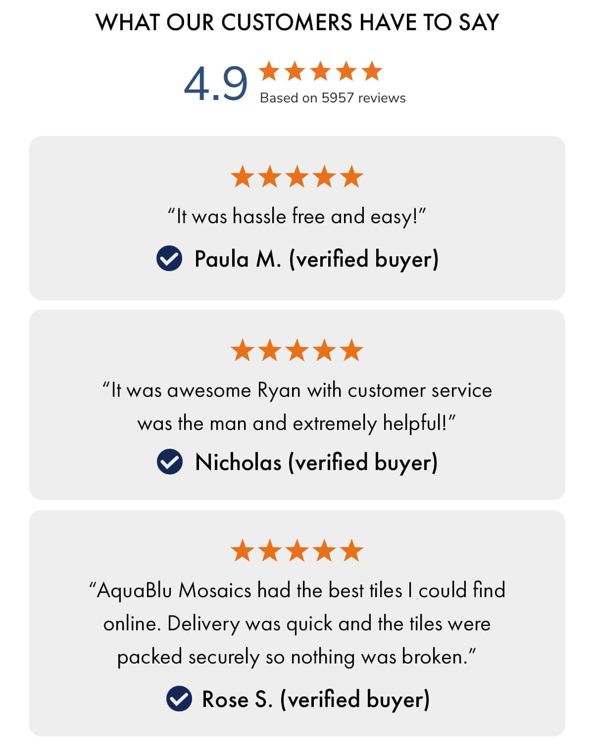 WHAT OUR CUSTOMERS HAVE TO SAY