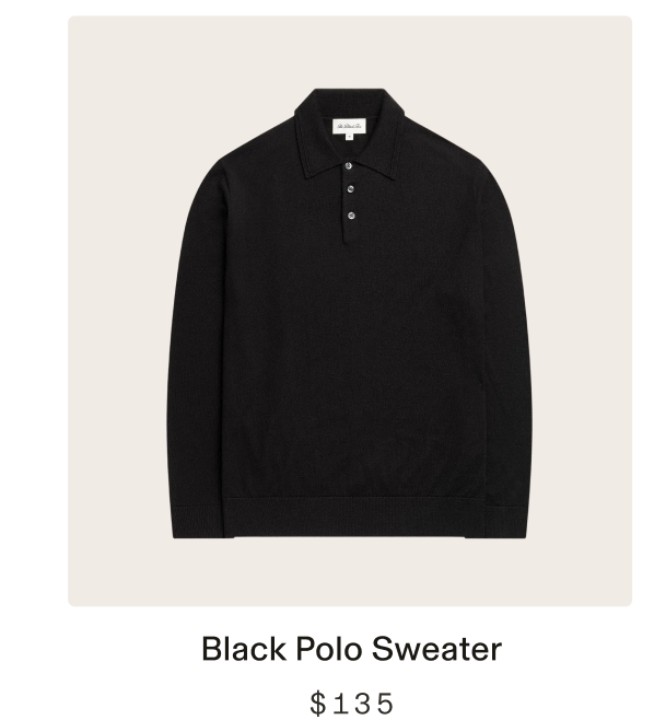 Black Polo Sweater $135