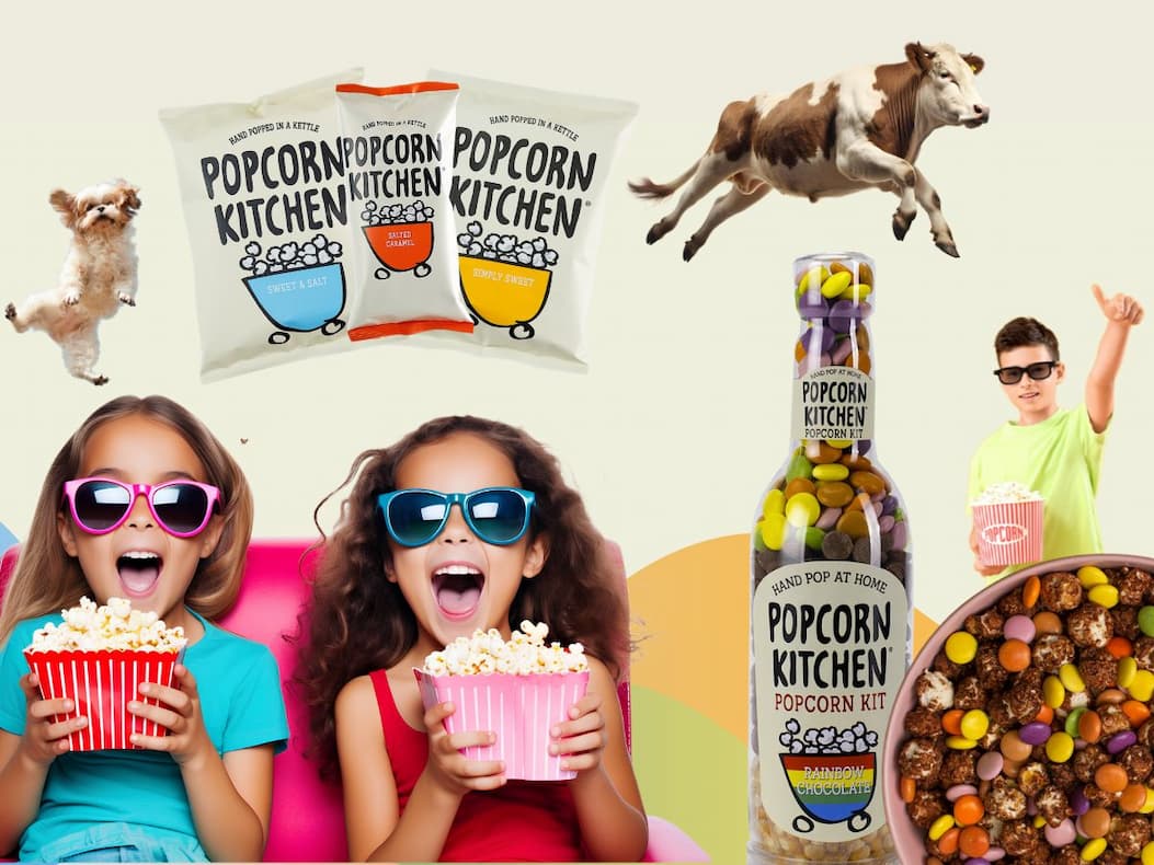 Children eating popcorn