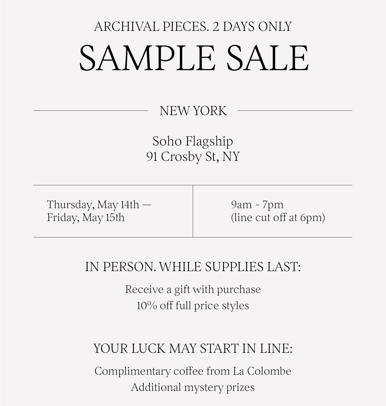 Spinelli Kilcollin : Sample Sale