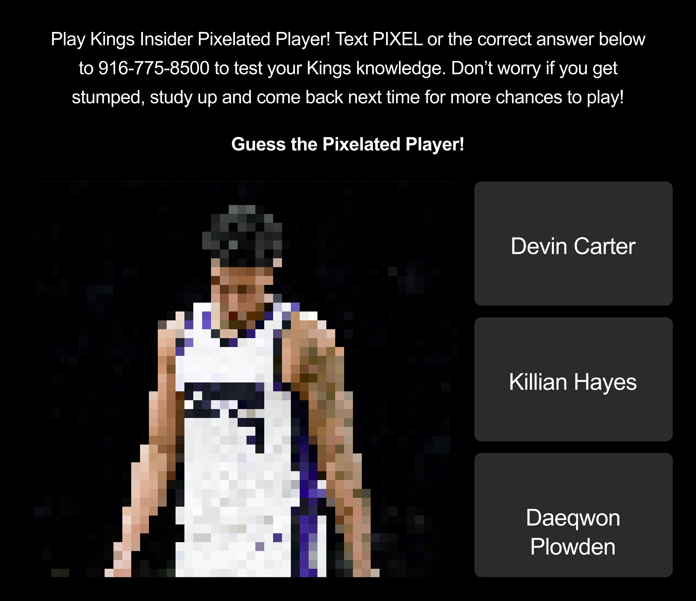 Kings Insider Pixelated Player