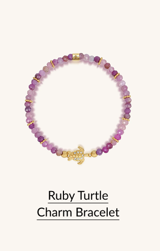 Ruby Turtle Charm Bracelet