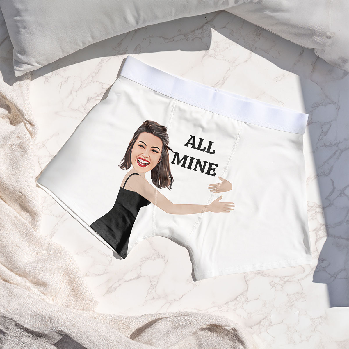 Image of Personalised Face and Message Boxers
