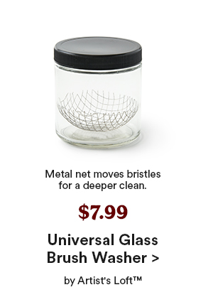Metal net moves bristles for a deeper clean $7.99 Universal Glass Brush Washer > by Artist's Loft