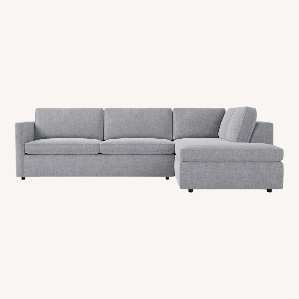 Image of West Elm Dark Gray Fabric 2 Piece Sectional