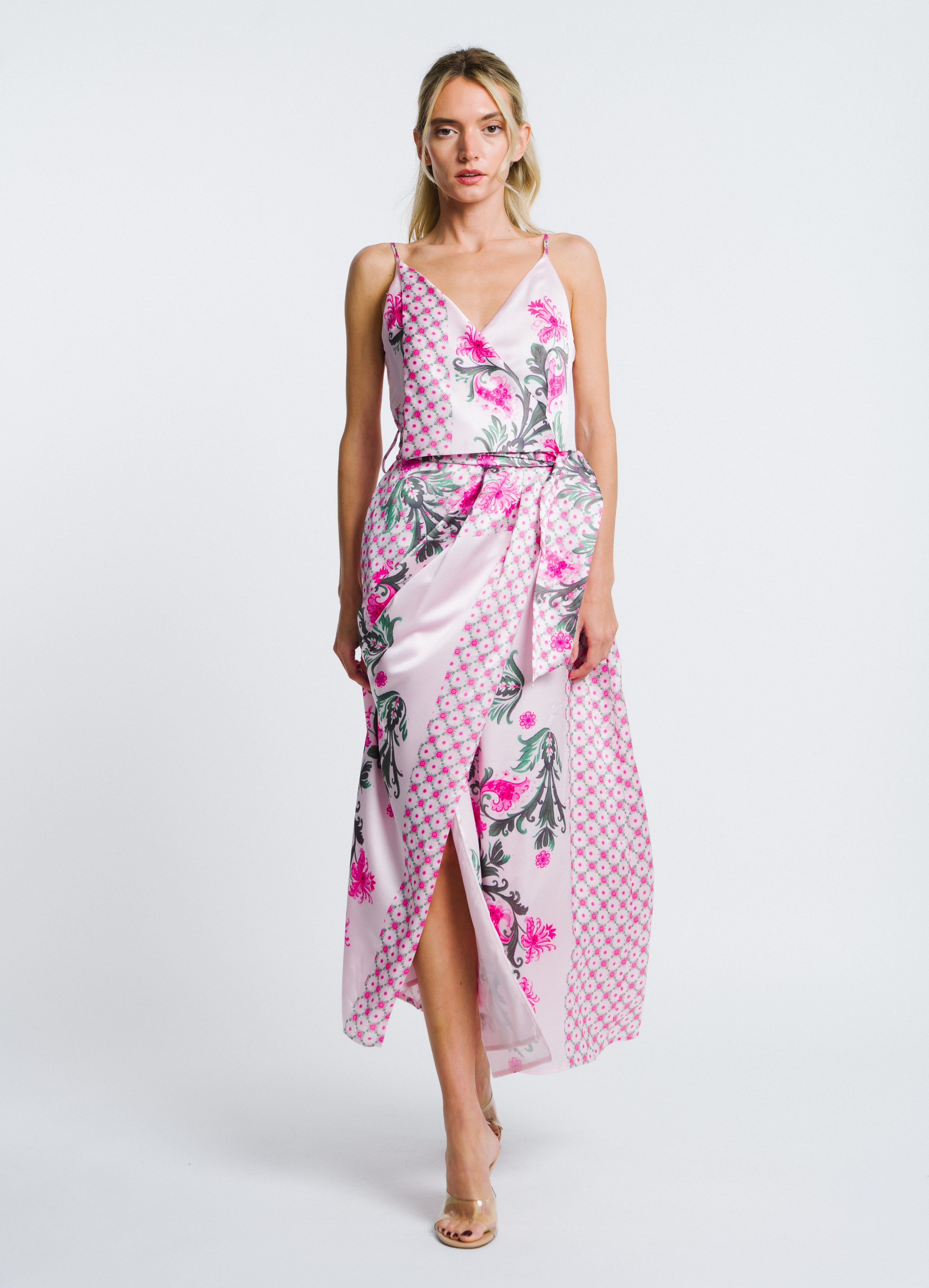 Image of Cillian Floral Print Faux Wrap Dress