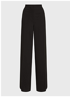Black Designer Maxi Pants in Flowing Crepe Fabric