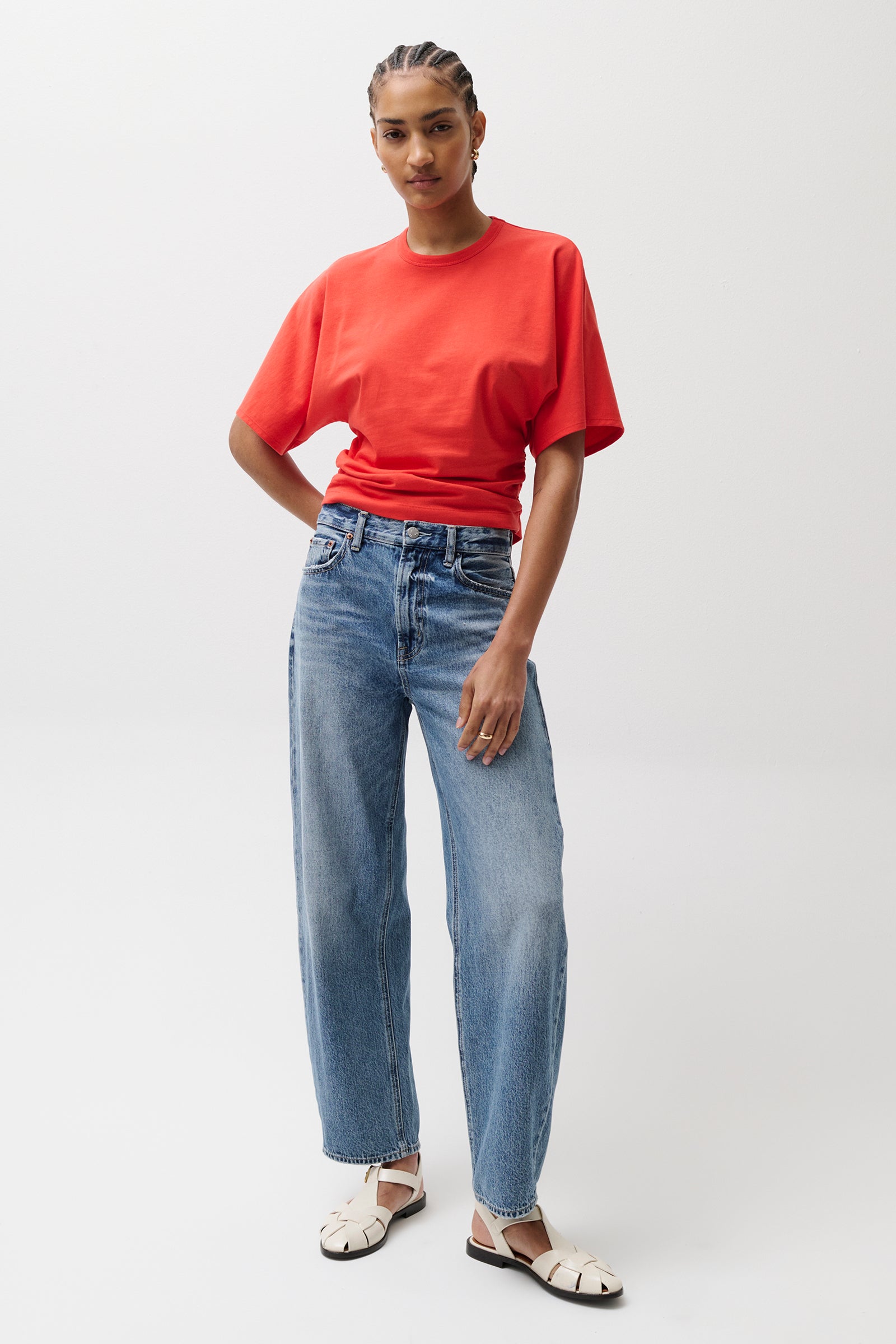 Image of Wes High Rise Barrel Jean - Spectacle