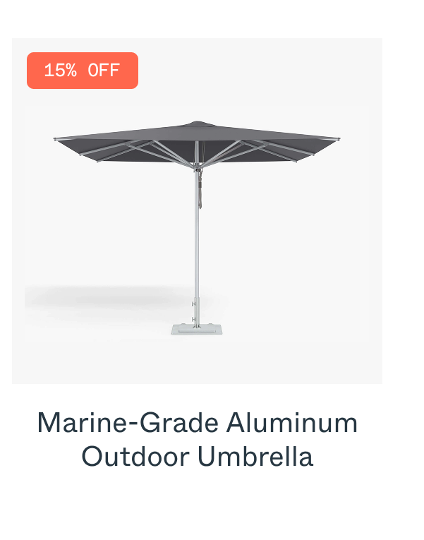 15% OFF Marine-Grade Aluminum Outdoor Umbrella
