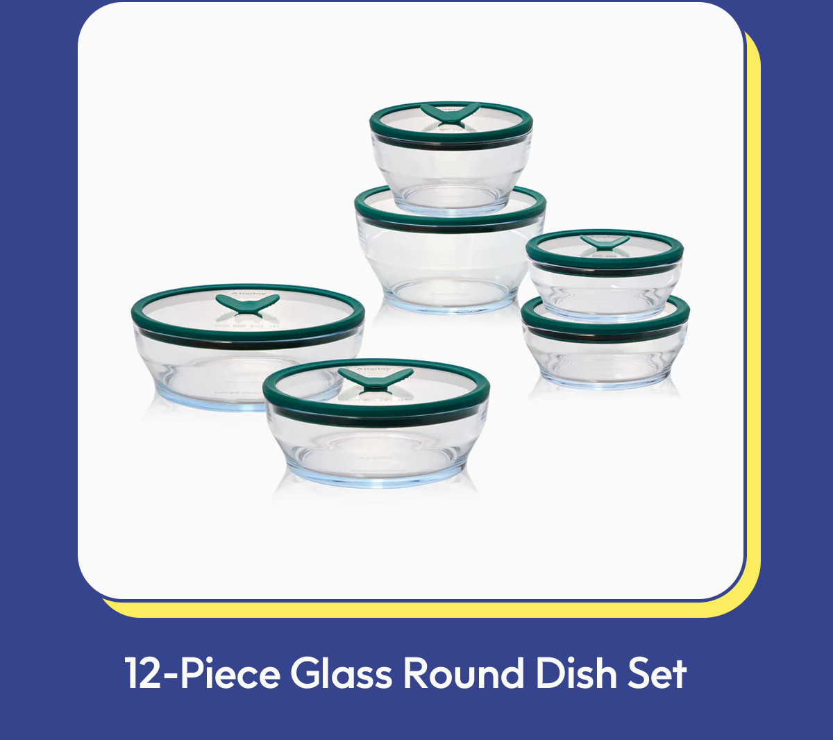 12-Piece Glass Round Dish Set