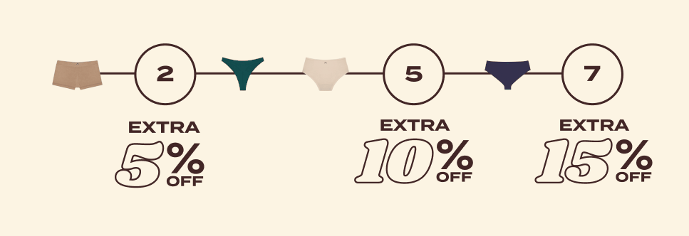 Buy 5+ items: extra 10% off. Buy 7+ items: extra 15% off.
