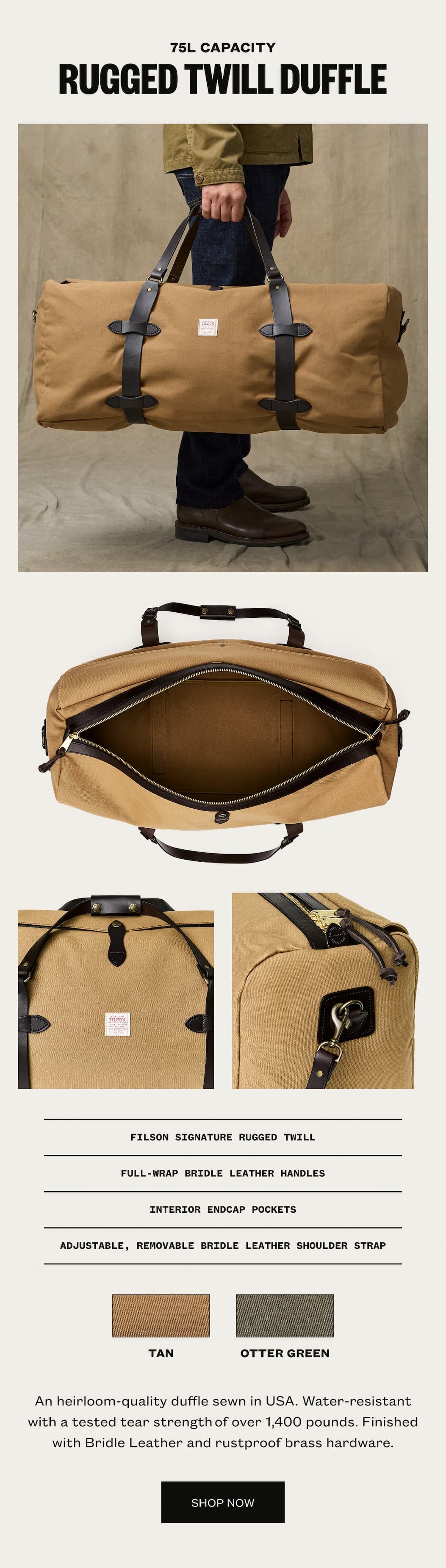 Rugged Twill Duffle