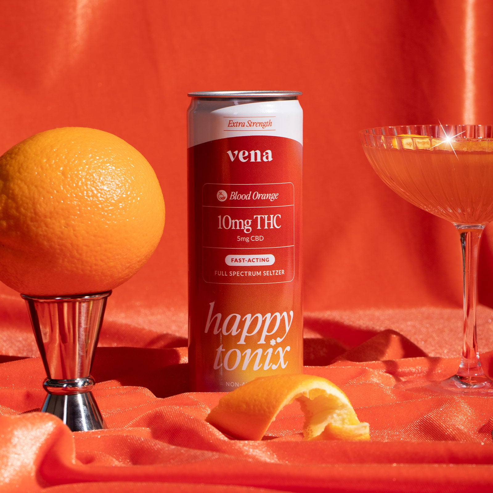 Image of Happy Tonix 10mg THC Seltzers | Blood Orange