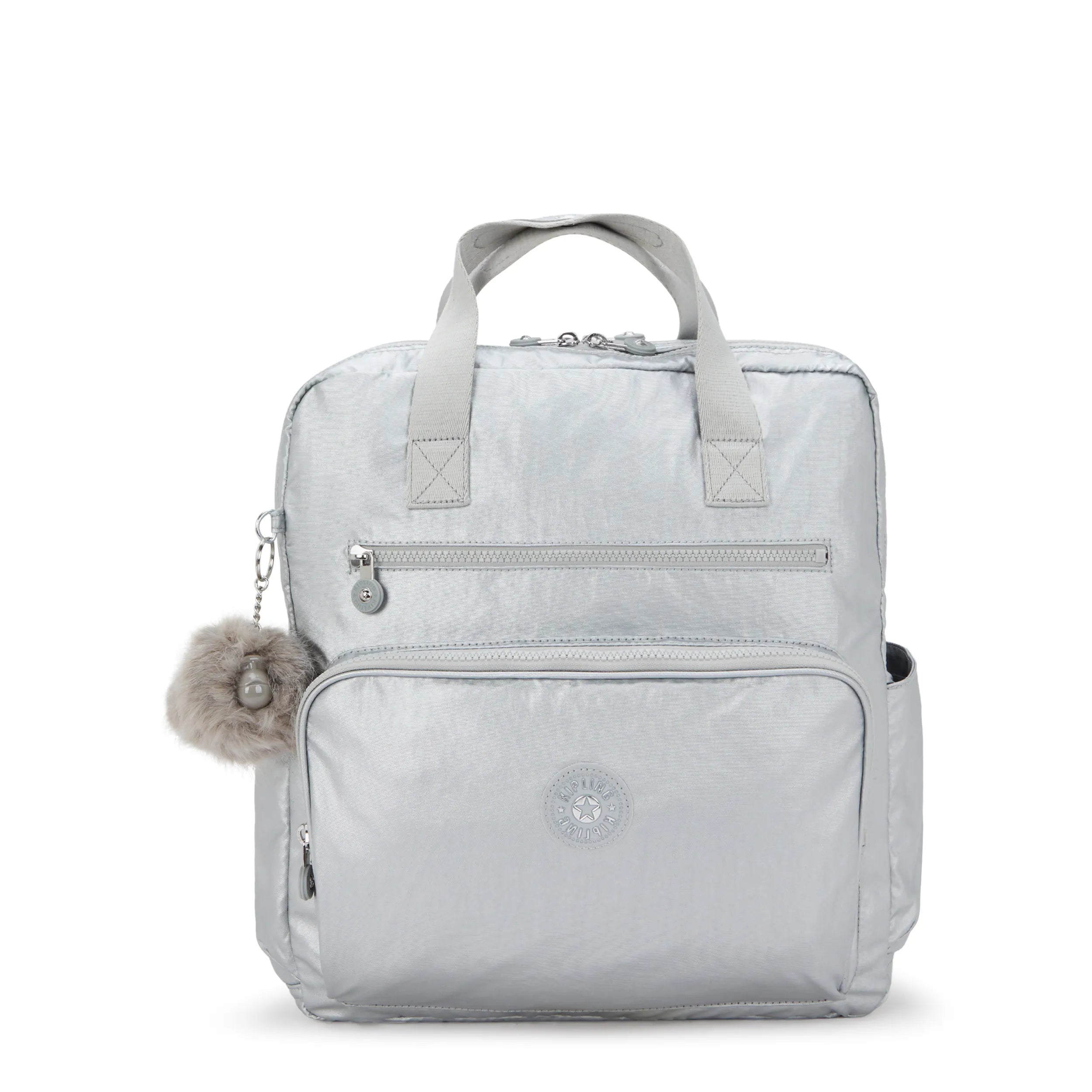 Audrie Metallic Diaper Backpack-Platinum Metallic Print