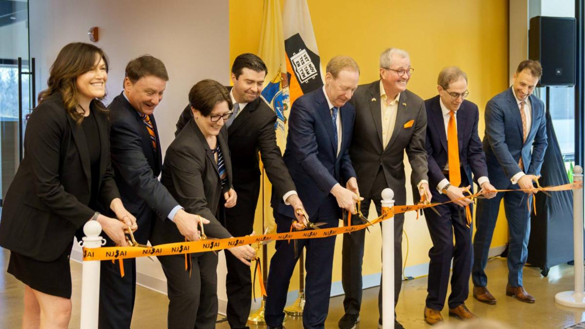 ribbon cutting at AI hub