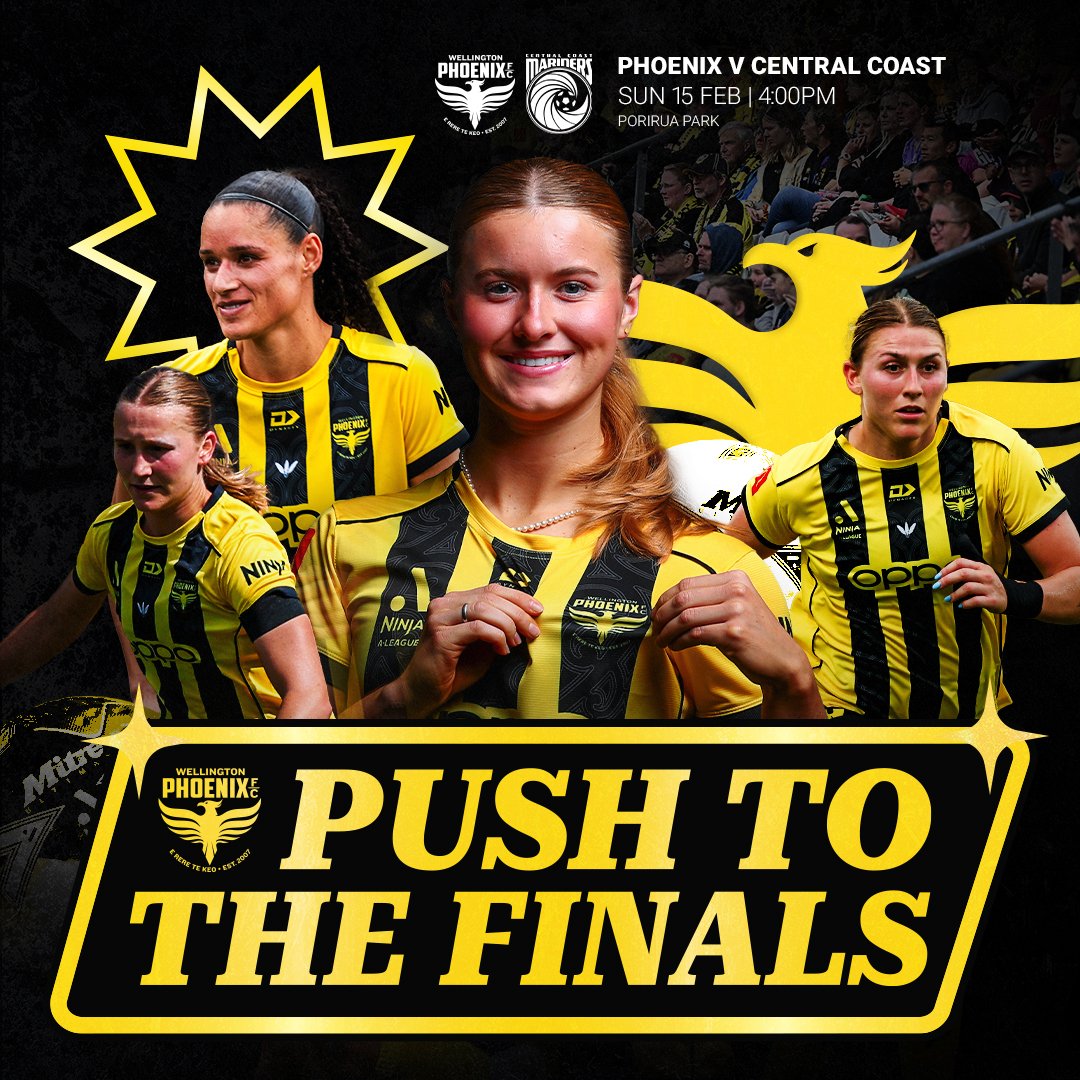 Push to the finals | Phoenix v Central Coast | Sun 15 Feb | 4pm | Porirua Park