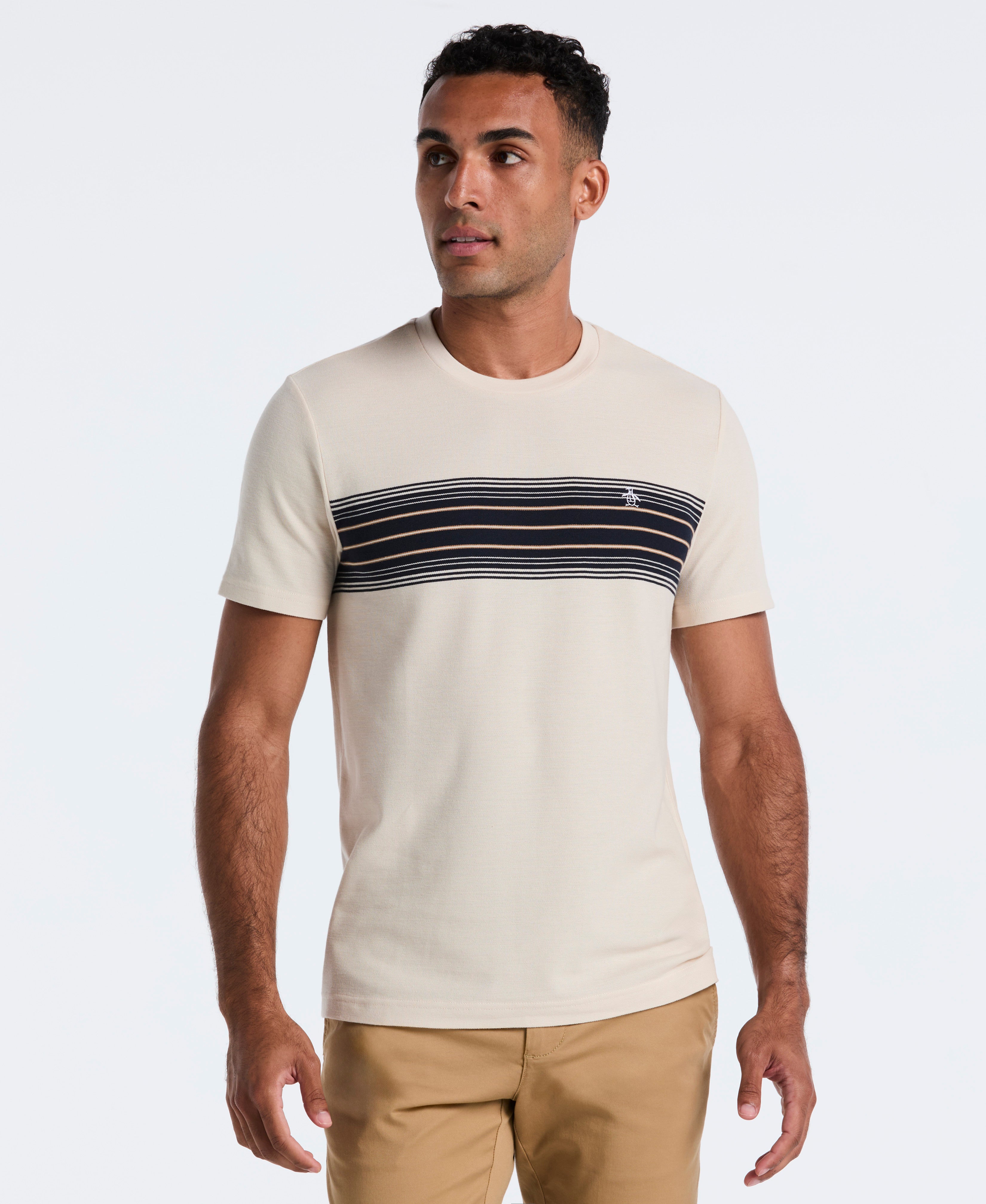 Image of Pique Dye Chest Stripe Tee