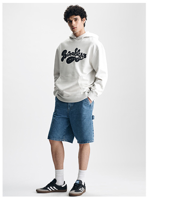 Men's Brooklyn Industries Hoodie in White Onyx