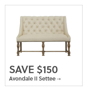 Save $150 on Avondale II Settee - Shop Now