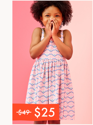 Sleeveless Scalloped Skater Dress with Pockets | Scalloped Stripes