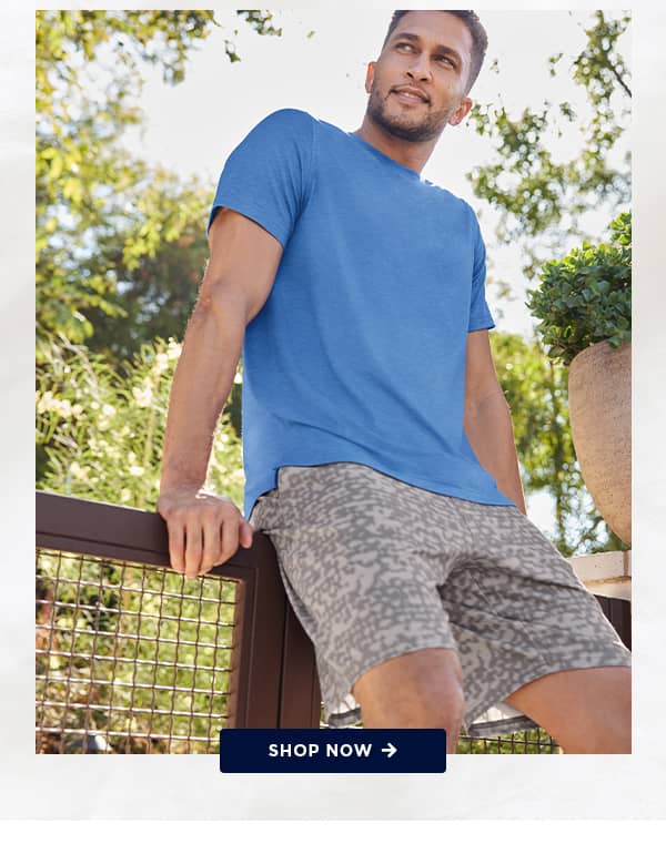 men's shorts banner image / shop now
