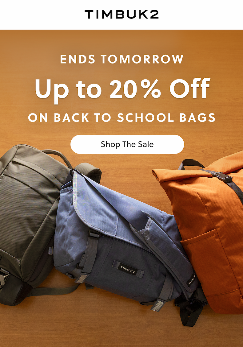 Up to 20% Off School Year Bags Ends Tomorrow