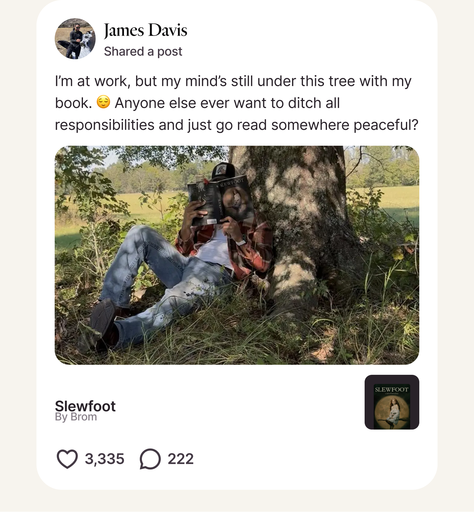 Post from James