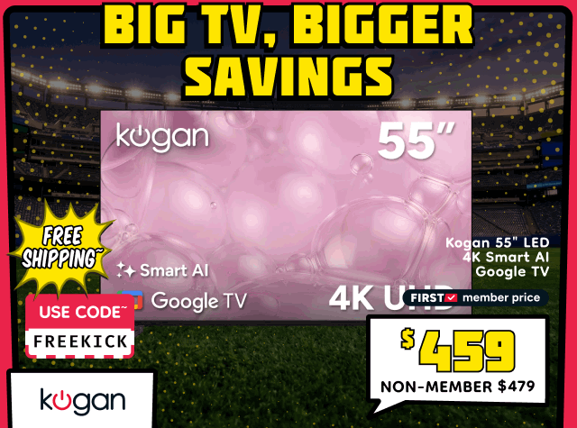 Kogan 55" LED 4K Smart AI Google TV