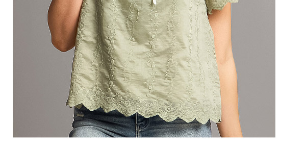 Floral Embroidered Bow Top