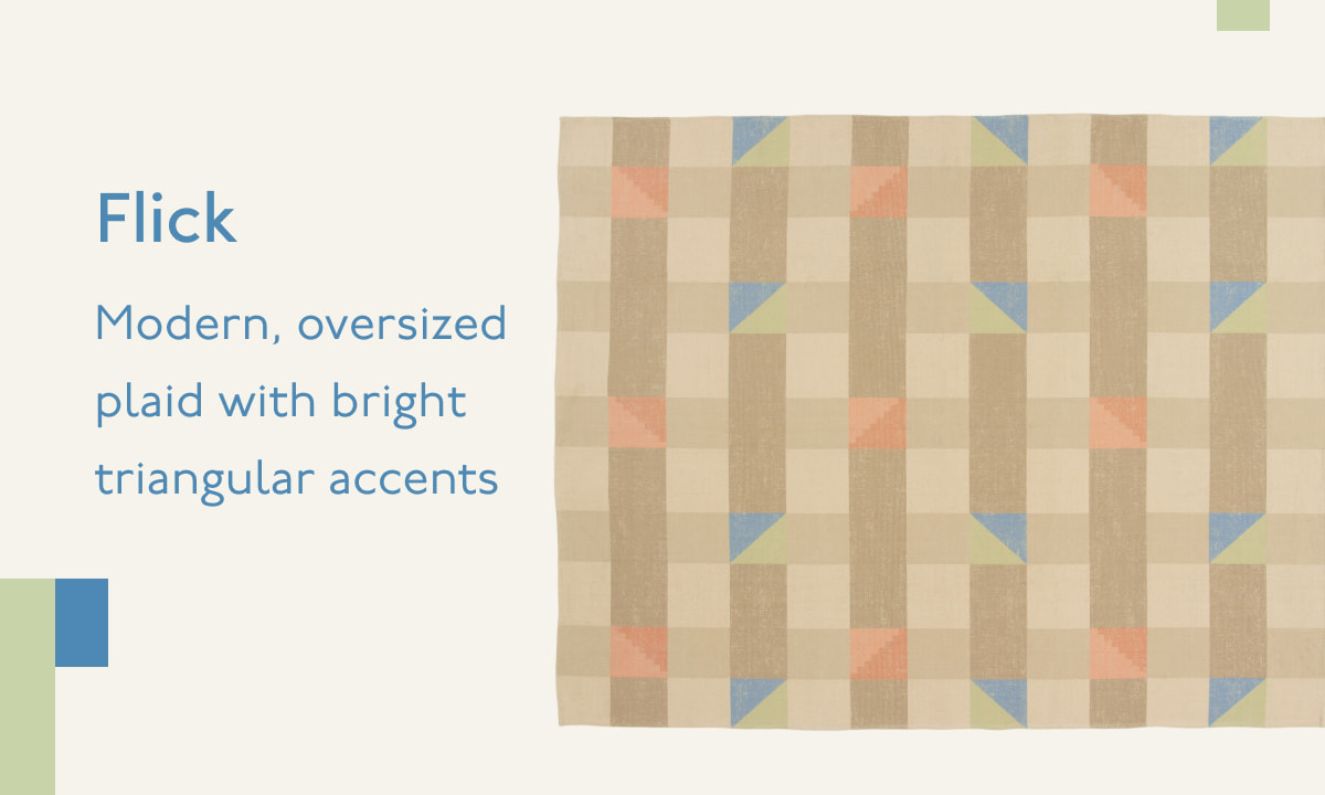 Flick | Modern, oversized plaid with bright triangular accents