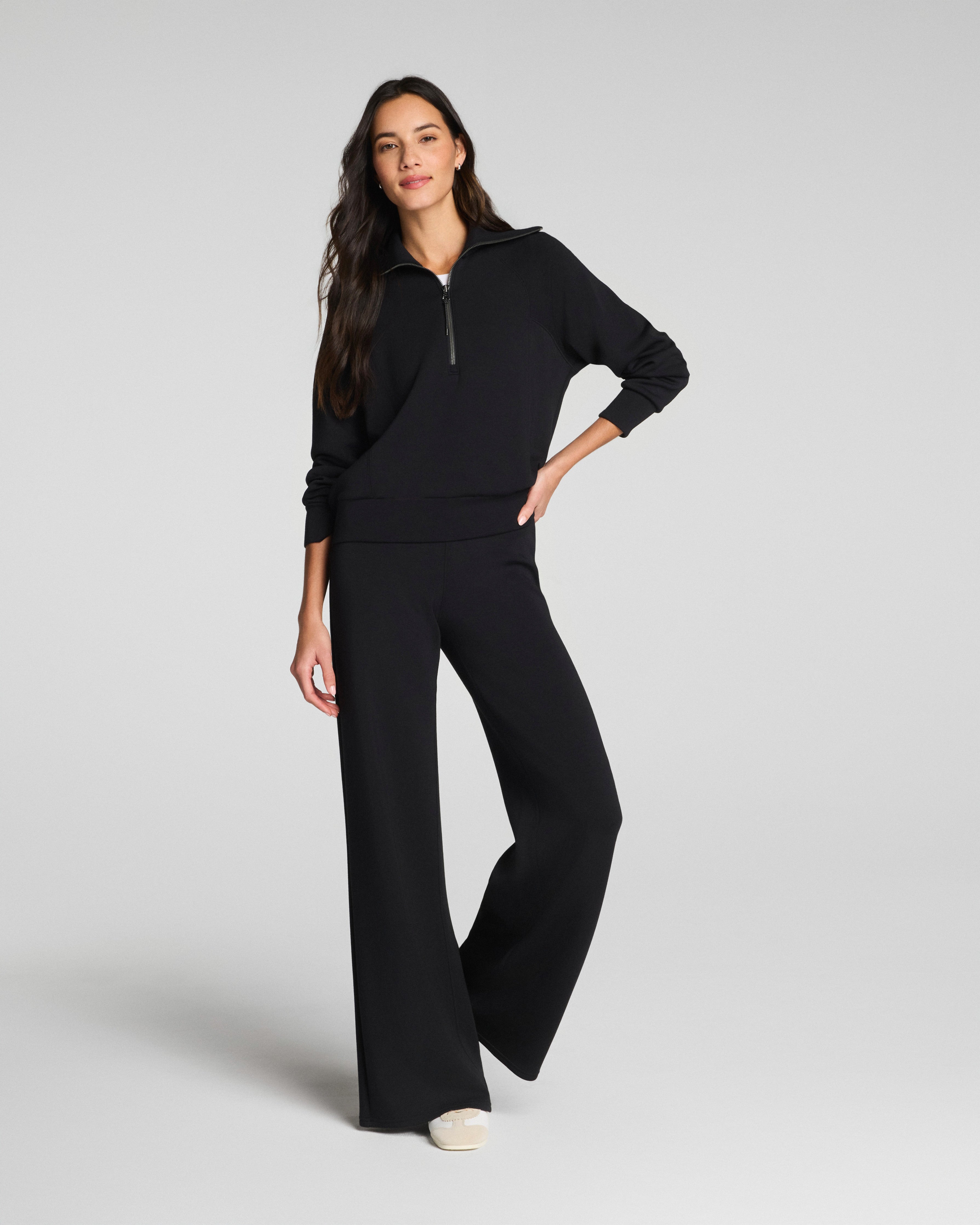 Image of SPANX AirEssentials® Wide Leg Pant | Very Black