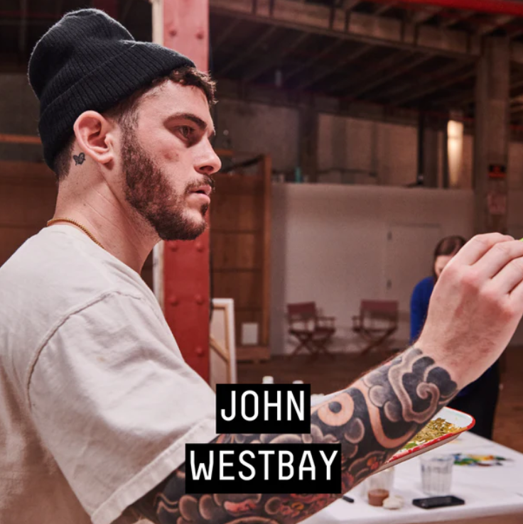 Portrait of Artist John Westbay with painting