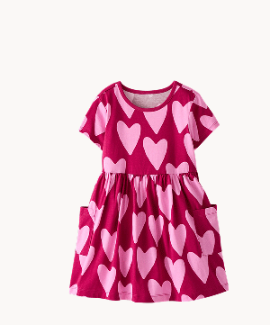 Playground Dress with Pockets | Hearts on Raspberry