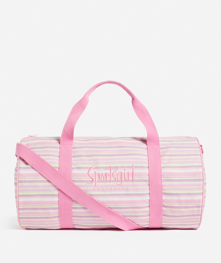 REWIND LOGO DUFFLE - PINK STRIPE