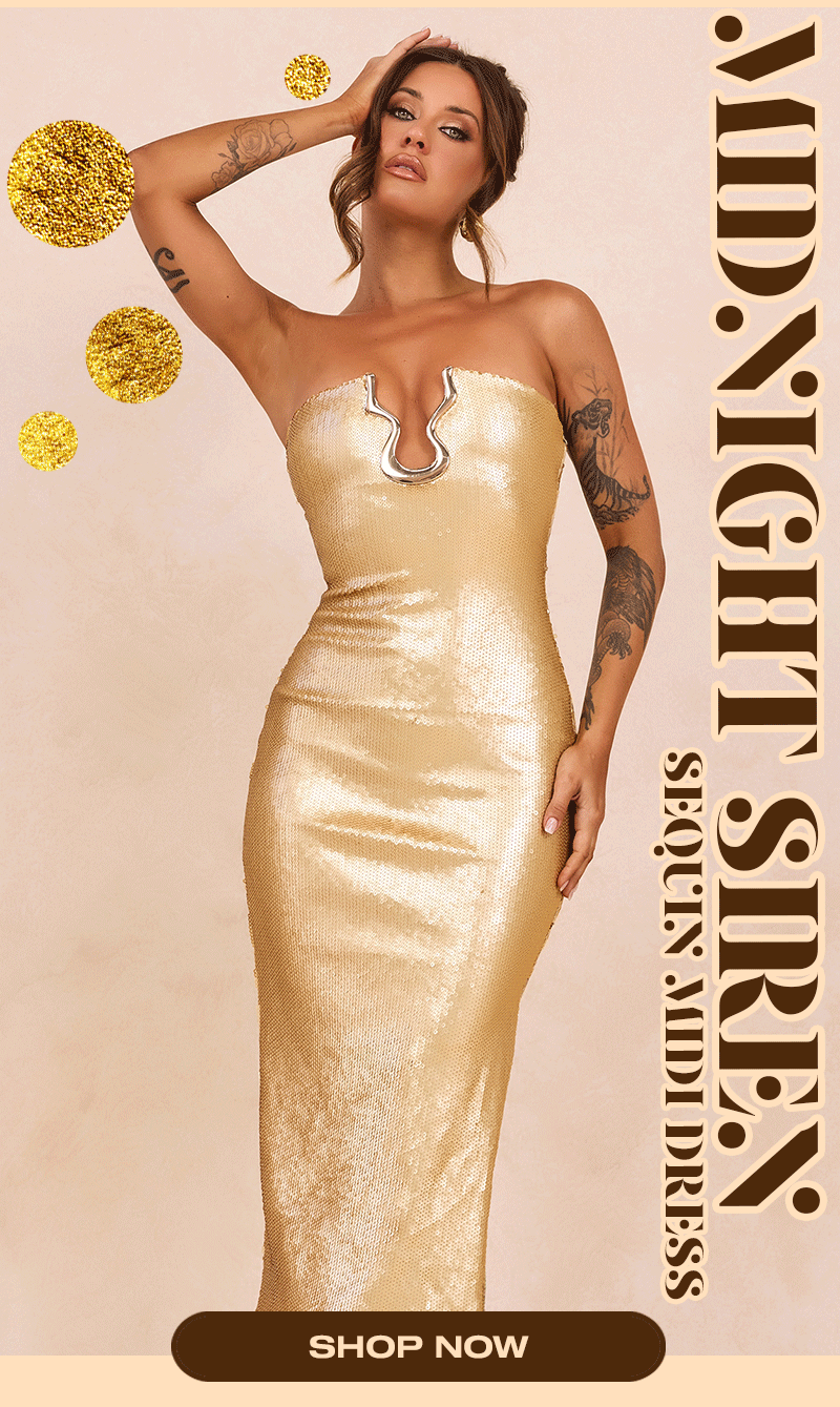 Midnight Siren Sequin Midi Dress