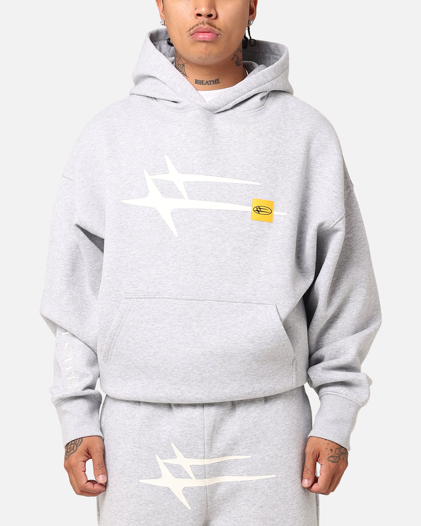 Image of Loiter Hybrid Premium Hoodie Grey Marle
