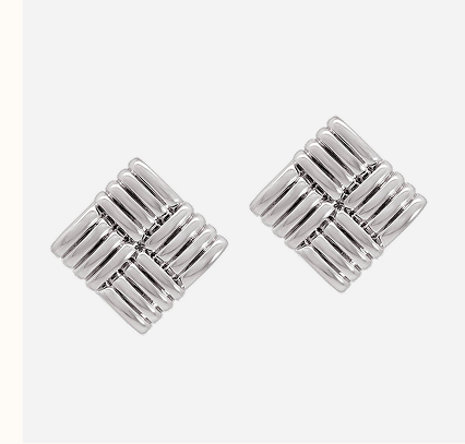 Ethel Woven Diamond Stud Earrings